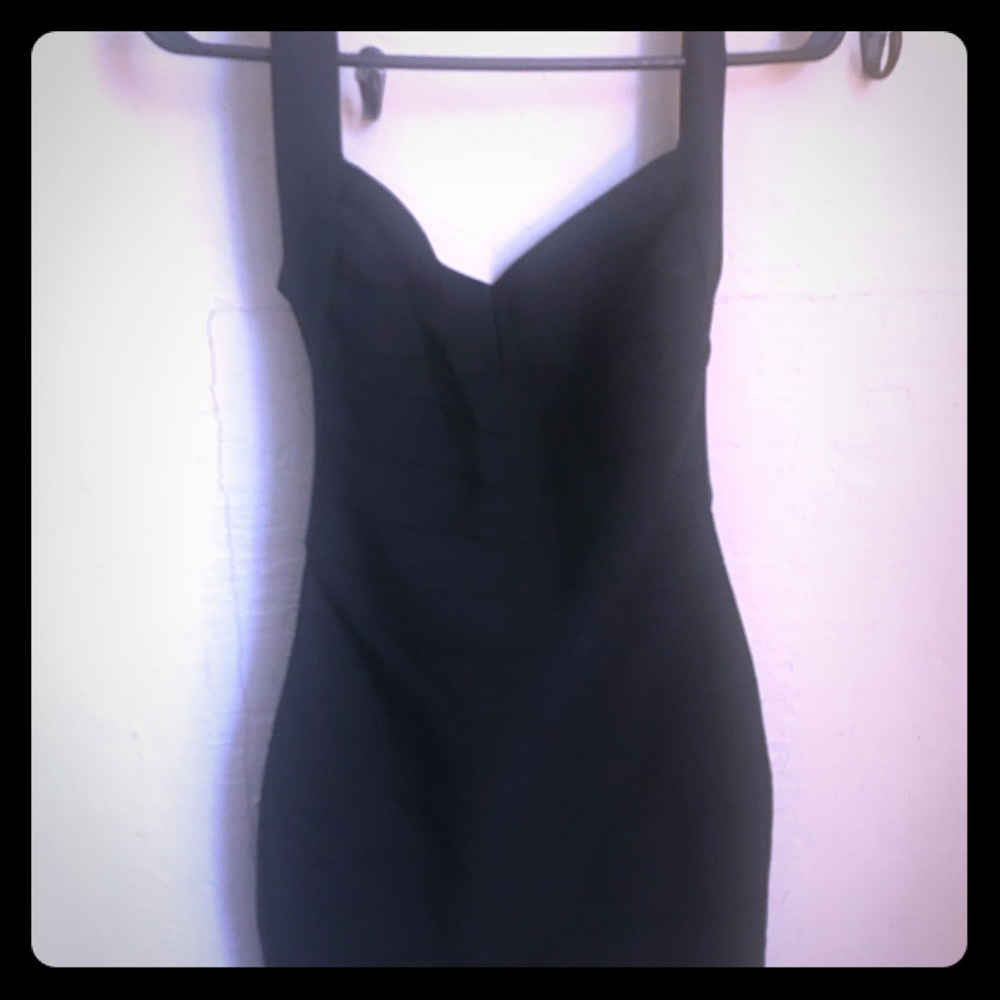 Celebrity Style Black Bandage Dress